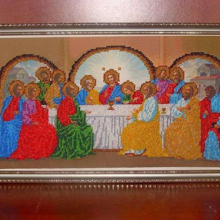 DIY Bead Embroidery Kit "The last supper" 15.0"x7.9" / 38.0x20.0 cm