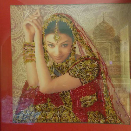 Canvas for bead embroidery "Flowers of India" 11.8"x11.8" / 30.0x30.0 cm