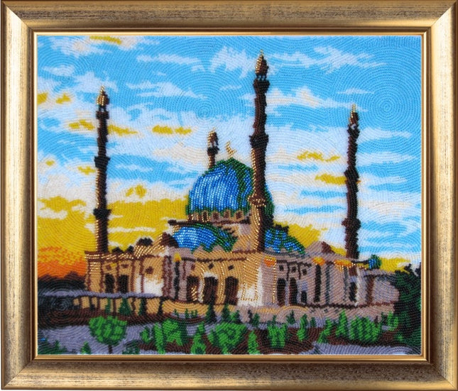 Bead DIY Embroidery Kit "Mosque" 10.6"x13.0"/ 27.0x33.0 cm