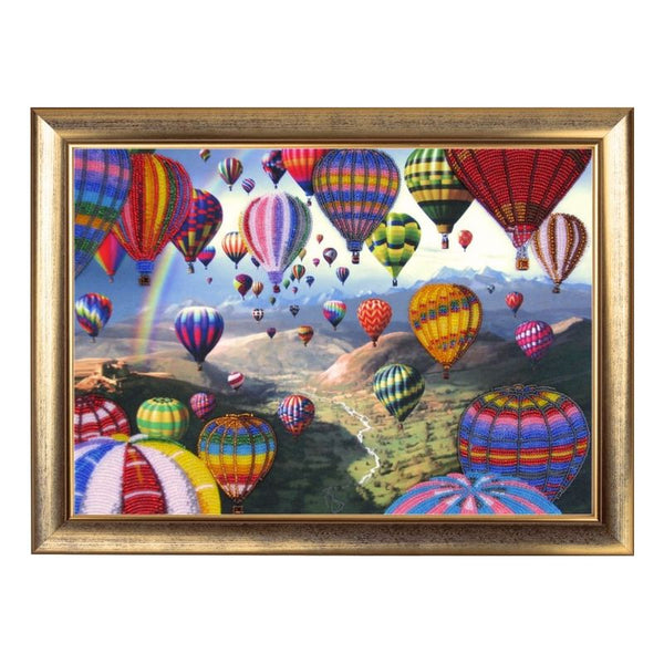 Bead DIY Embroidery Kit "Flight of Balloons" 10.2"x14.6"/ 26.0x37.0 cm