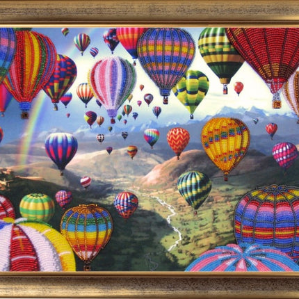 Bead DIY Embroidery Kit "Flight of Balloons" 10.2"x14.6"/ 26.0x37.0 cm
