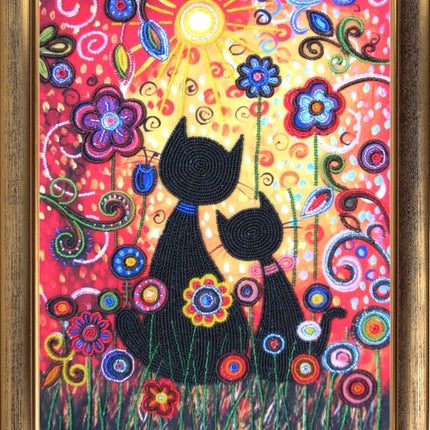 DIY Bead Embroidery Kit "Do you Love Me?" 13.8"x10.2" / 35.0x26.0 cm
