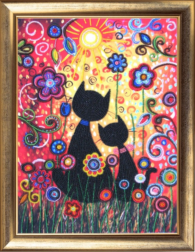 DIY Bead Embroidery Kit "Do you Love Me?" 13.8"x10.2" / 35.0x26.0 cm
