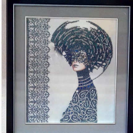 DIY Bead Embroidery Kit "Morgana" 10.2"x11.8" / 26.0x30.0 cm