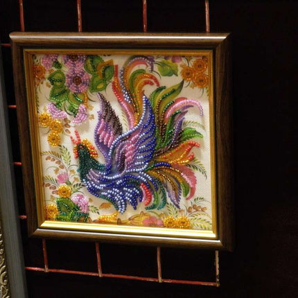 DIY Bead Embroidery Kit "Petricovs painting"  5.9"x5.9" / 15.0x15.0 cm