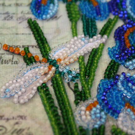DIY Bead Embroidery Kit "Ultramarine"  5.9"x5.9" / 15.0x15.0 cm