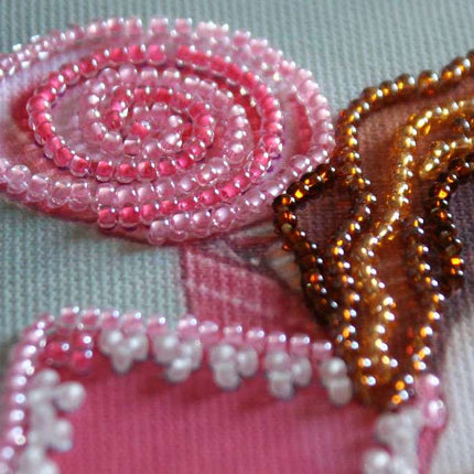 DIY Bead Embroidery Kit "Sweet joy"  5.9"x5.9" / 15.0x15.0 cm