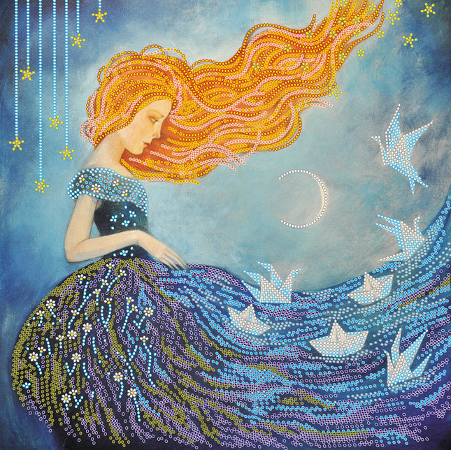 Canvas for bead embroidery "Night-dreams" 11.8"x11.8" / 30.0x30.0 cm