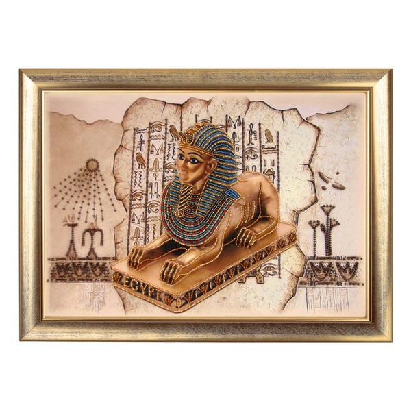 DIY Bead Embroidery Kit "Sphynx" 10.2"x14.6" / 26.0x37.0 cm