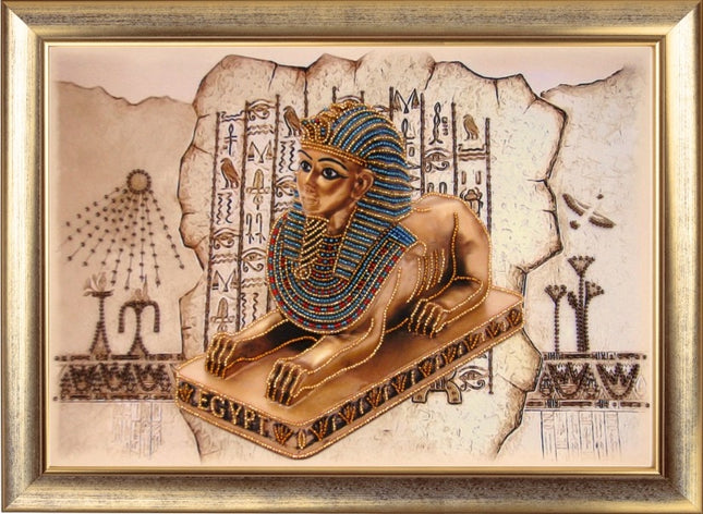 DIY Bead Embroidery Kit "Sphynx" 10.2"x14.6" / 26.0x37.0 cm