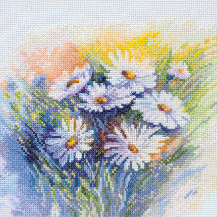 DIY Cross Stitch Kit "Watercolour camomiles" 9.4"x7.1"