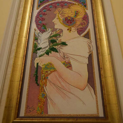DIY Bead Embroidery Kit "Chantal" 7.9"x17.7" / 20.0x45.0 cm