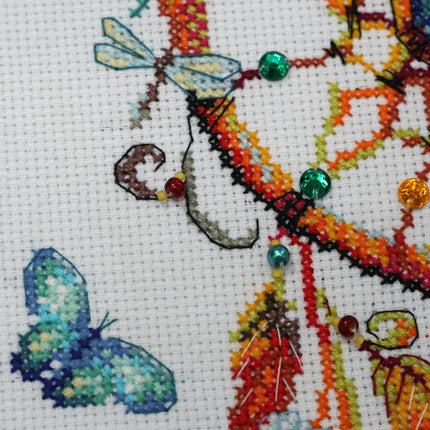 DIY Cross Stitch Kit "Catch the spring!" 9.4"x15.0"