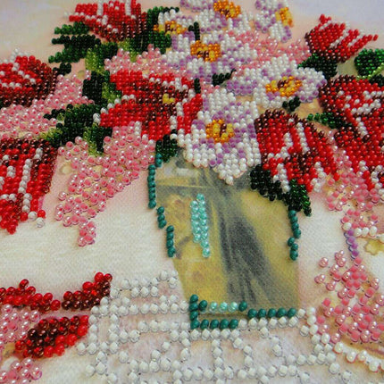 Canvas for bead embroidery "Tea Party" 7.9"x7.9" / 20.0x20.0 cm
