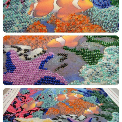 Canvas for bead embroidery "Under the Sea" 11.8"x11.8" / 30.0x30.0 cm