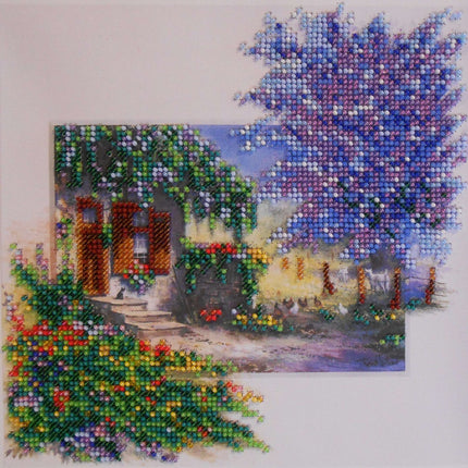 Canvas for bead embroidery "Lilac Cloud" 7.9"x7.9" / 20.0x20.0 cm