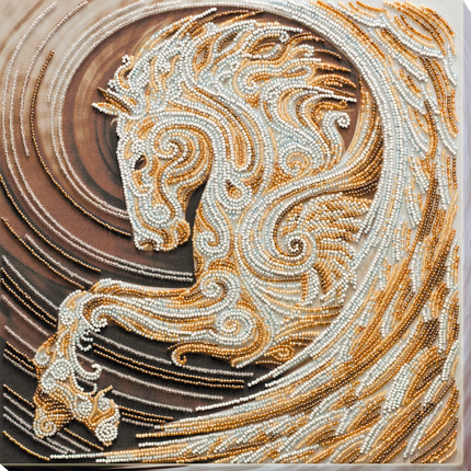 DIY Bead Embroidery Kit "Pegasus" 11.8"x11.8" / 30.0x30.0 cm