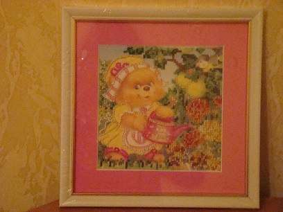 DIY Bead Embroidery Kit "Hostess"  5.9"x5.9" / 15.0x15.0 cm