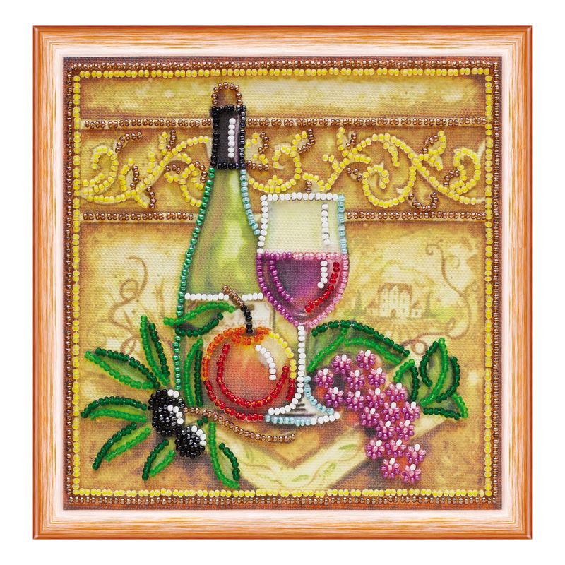 DIY Bead Embroidery Kit "Grapes and vine"  5.9"x5.9" / 15.0x15.0 cm