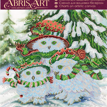 Canvas for bead embroidery "Family holidays" 11.8"x11.8" / 30.0x30.0 cm