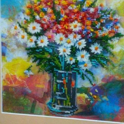 Canvas for bead embroidery "Floral Cocktail" 7.9"x7.9" / 20.0x20.0 cm
