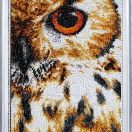 DIY Bead Embroidery Kit "Eye of the Owl" 13.0"x10.2" / 33.0x26.0 cm