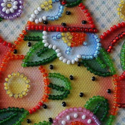DIY Bead Embroidery Kit "Teatime"  5.9"x5.9" / 15.0x15.0 cm