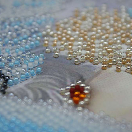 DIY Bead Embroidery Kit "Snow Lady" 14.2"x11.0" / 36.0x28.0 cm