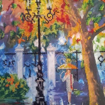 Canvas for bead embroidery "Evening Promenade" 11.8"x11.8" / 30.0x30.0 cm