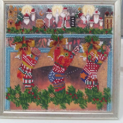 Canvas for bead embroidery "Christmas Gifts" 7.9"x7.9" / 20.0x20.0 cm