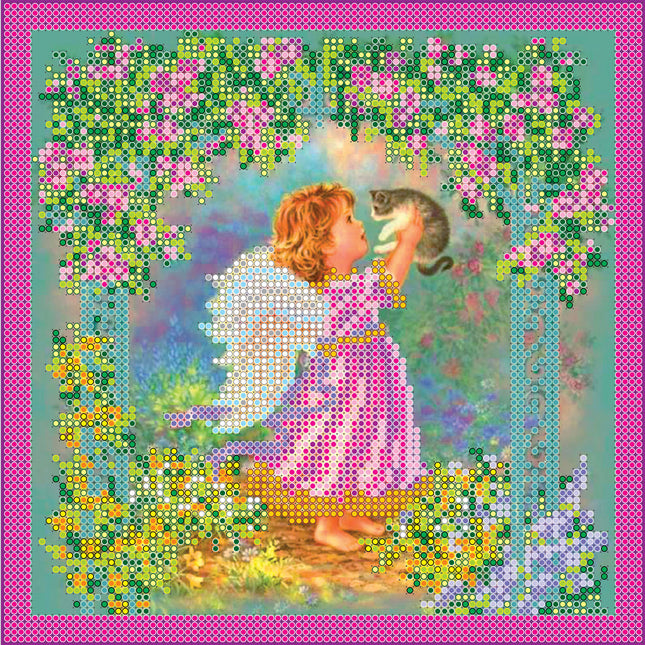 Canvas for bead embroidery "At Dawn" 7.9"x7.9" / 20.0x20.0 cm