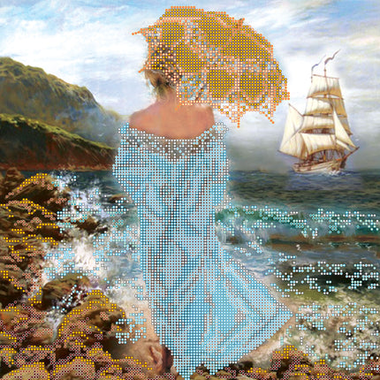 Canvas for bead embroidery "The Magic of the Sea" 11.8"x11.8" / 30.0x30.0 cm
