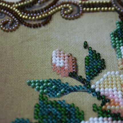 DIY Bead Embroidery Kit "Ballad about flowers" 11.8"x11.8" / 30.0x30.0 cm