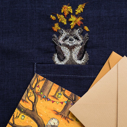 Cross stitch patch kit "Raccoon"