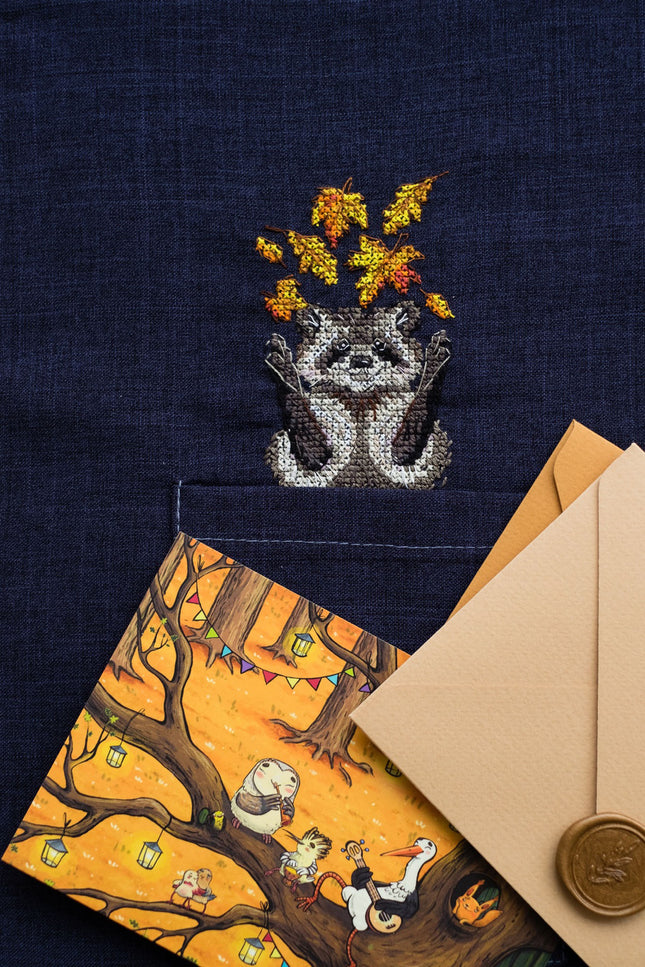 Cross stitch patch kit "Raccoon"