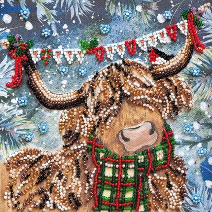 DIY Bead Embroidery Kit "Christmas goby"  5.9"x5.9" / 15.0x15.0 cm