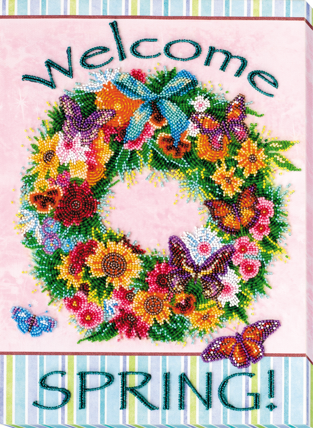 DIY Bead Embroidery Kit "Spring came" 9.8"x13.8" / 25.0x35.0 cm