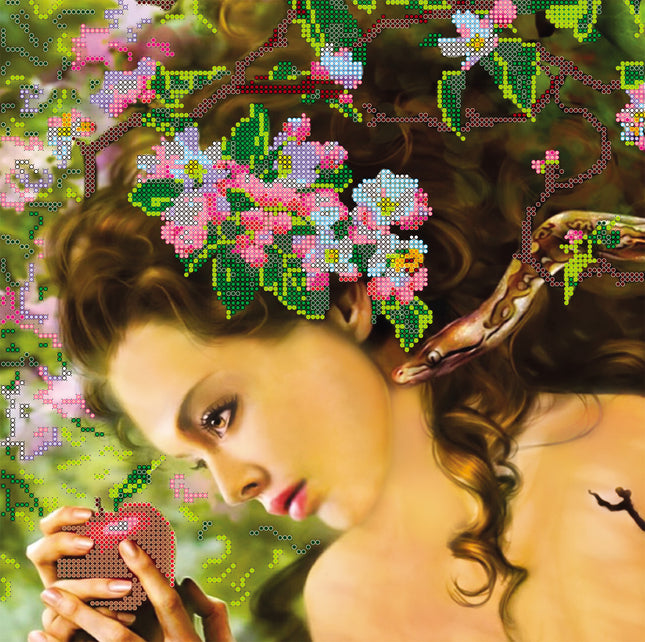 Canvas for bead embroidery "Temptation" 11.8"x11.8" / 30.0x30.0 cm