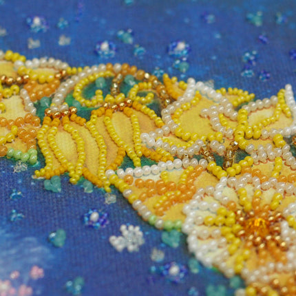 DIY Bead Embroidery Kit "The night shone" 12.6"x15.0" / 32.0x38.0 cm