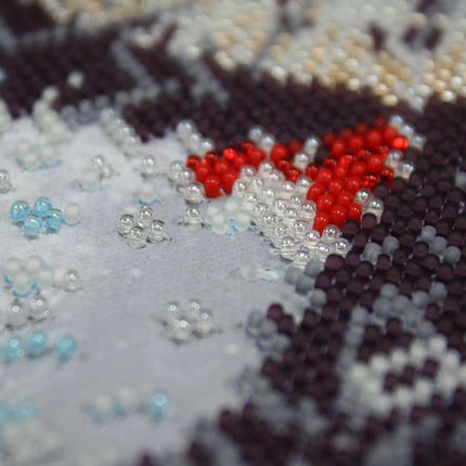 DIY Bead Embroidery Kit "Snow Lady" 14.2"x11.0" / 36.0x28.0 cm
