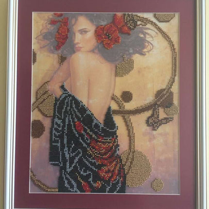 DIY Bead Embroidery Kit "Temptation" 9.8"x11.8" / 25.0x30.0 cm