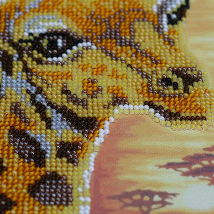 DIY Bead Embroidery Kit "Giraffes" 7.9"x15.7" / 20.0x40.0 cm