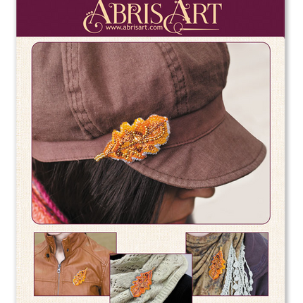 Beadwork kit for creating brooch "Oak leaflet"