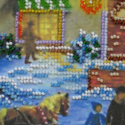 DIY Bead Embroidery Kit "Christmas celebration" 34.4"x11.8" / 87.5x30.0 cm