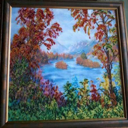 Canvas for bead embroidery "Autumn Tale" 11.8"x11.8" / 30.0x30.0 cm