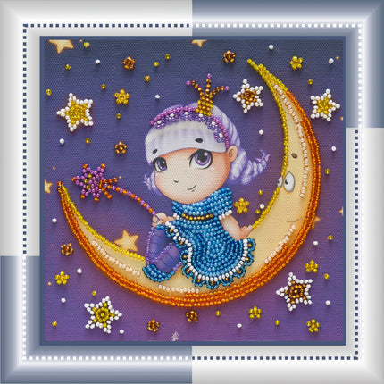 DIY Bead Embroidery Kit "Moonlight dreamer"  5.9"x5.9" / 15.0x15.0 cm