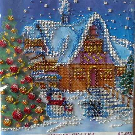 Canvas for bead embroidery "Winter Tale" 7.9"x7.9" / 20.0x20.0 cm
