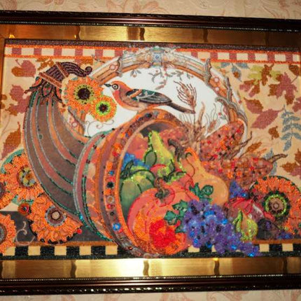 DIY Bead Embroidery Kit "Cornucopia" 19.7"x13.8" / 50.0x35.0 cm