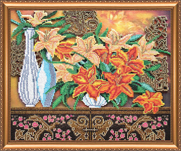 DIY Bead Embroidery Kit "Romanticism" 13.8"x11.8" / 35.0x30.0 cm