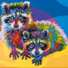 DIY Bead Embroidery Kit "Raccoons" 13.4"x11.8" / 34.0x30.0 cm
